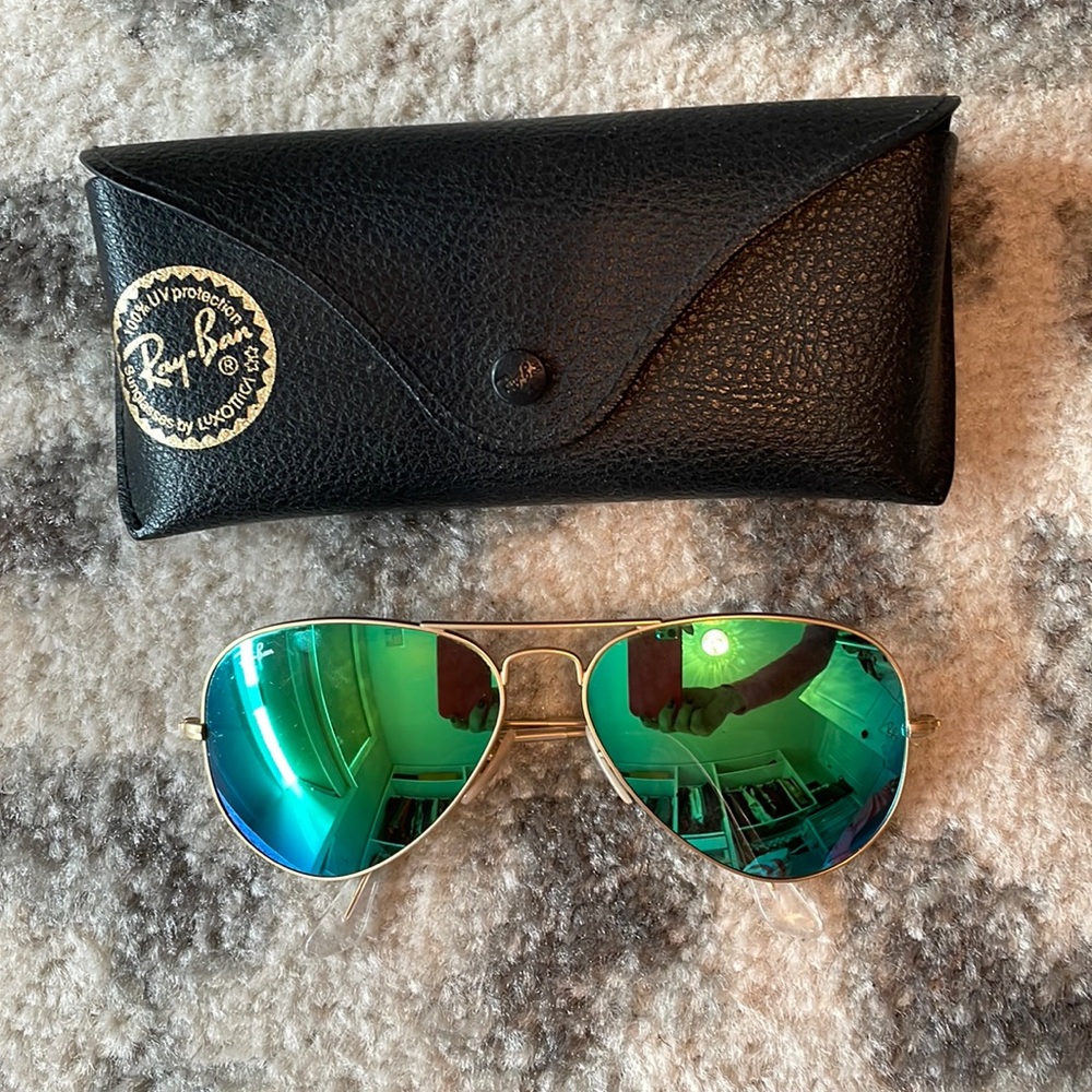 Gold + blue aviators